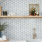 Thassos, Blue Celeste, Paper White 12x12 Polished Hexagon Marble Mosaic Tile (5 pack, 4.83 sq ft/case)