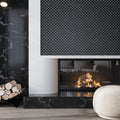 Sample - Eastern Black White 11x11 Honed Basketweave Marble Mosaic Tile (5 pack, 4.2 sq ft/case)
