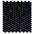 Tumbled Eastern Black marble penny round mosaic tile sheet with dark, textured circular pieces on mesh backing