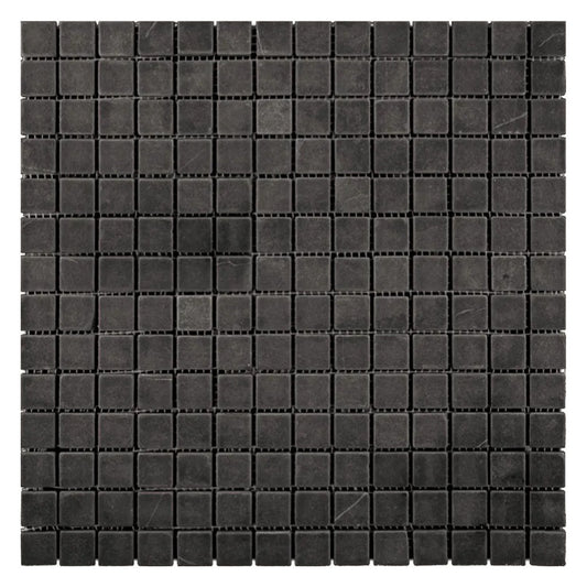 Noir Luxe 12 in. x 12 in. Polished Jet Black Marble Mosaic Square Wall and Floor Tile (5 sq ft/case) - 5 Pack