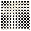 polished black and white octagon and square marble mosaic tile sheet with vintage geometric pattern