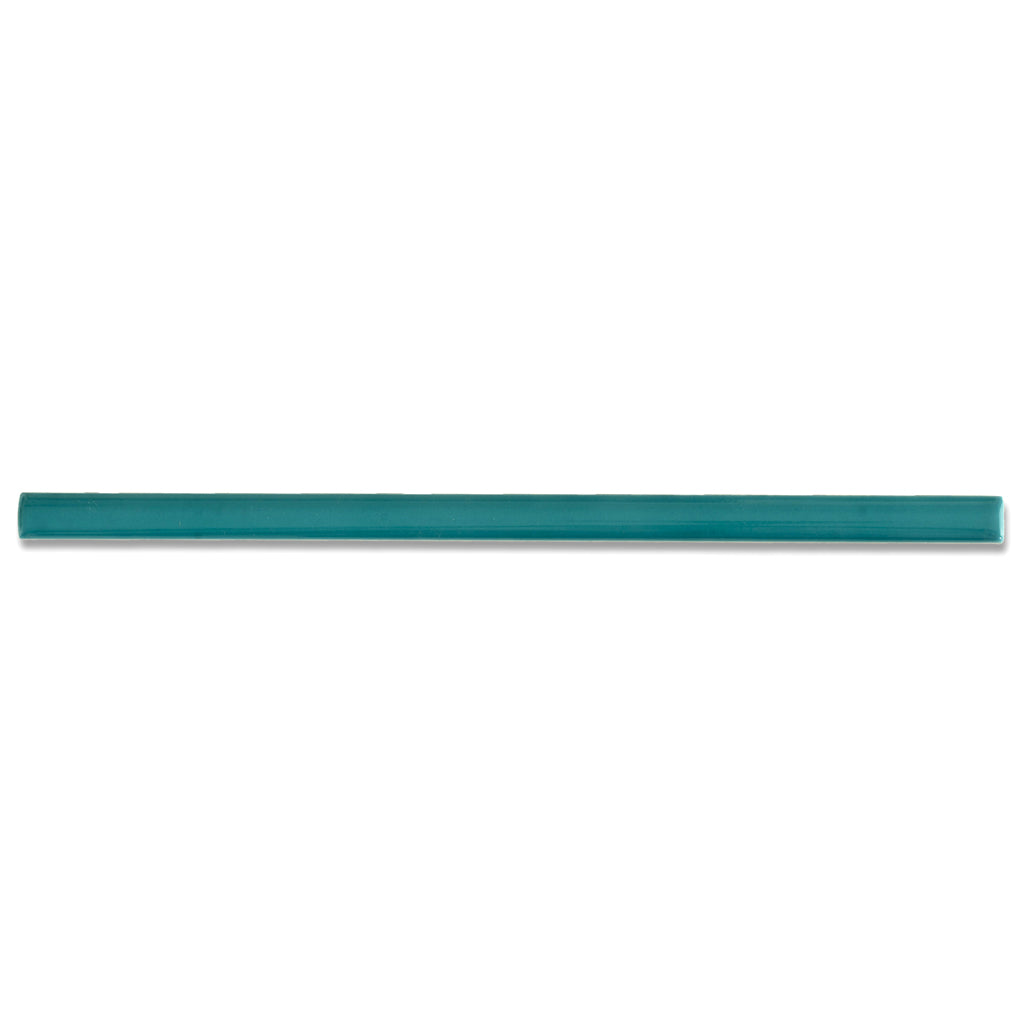 Terralis 0.6 in. x 11.8 in. Glossy Turquoise Blue Porcelain Bullnose Trim Wall and Floor Tile (0.5 sq ft/case) - 10 Pack