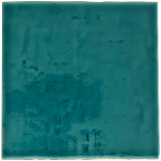 Turquoise Blue 6x6 Glossy Square Porcelain Tile (19 pack, 4.65 sq ft/case) - Sample