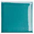 Glossy turquoise blue 1.57x1.57 inch porcelain square tile with reflective surface