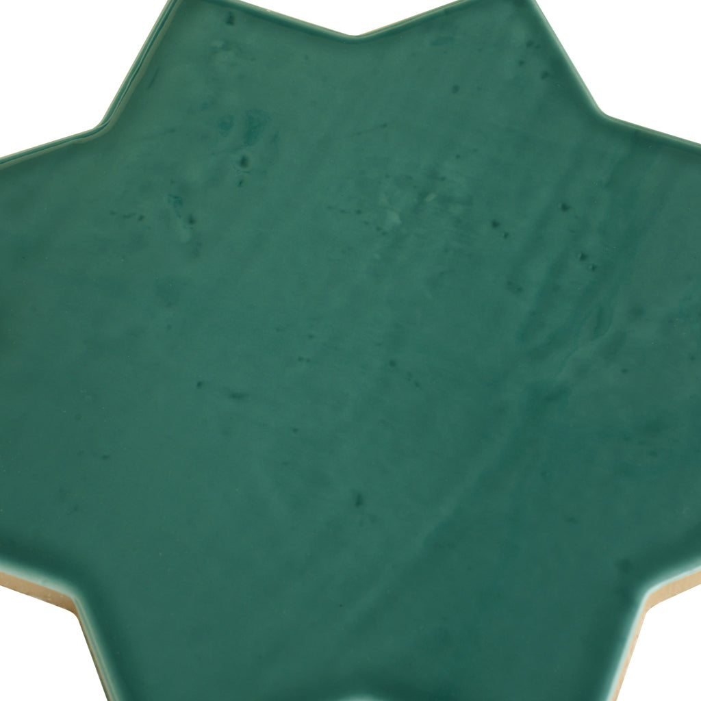 Terralis 7 in. x 7 in. Glossy Turquoise Blue Porcelain Star Wall and Floor Tile (6.46 sq ft/case) - 16 Pack