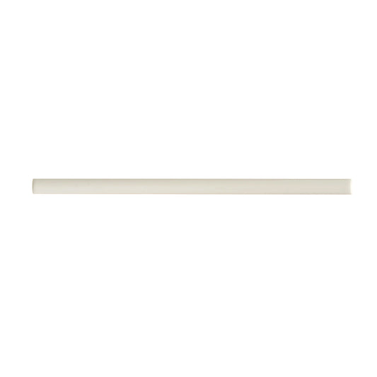 Pearl white glossy porcelain bullnose tile trim in a slim 0.6x12 inch for wall and floor edges