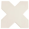 Sample - Pearl White 7x7 Glossy Cross Porcelain Tile (16 pack, 5.6 sq ft/case)
