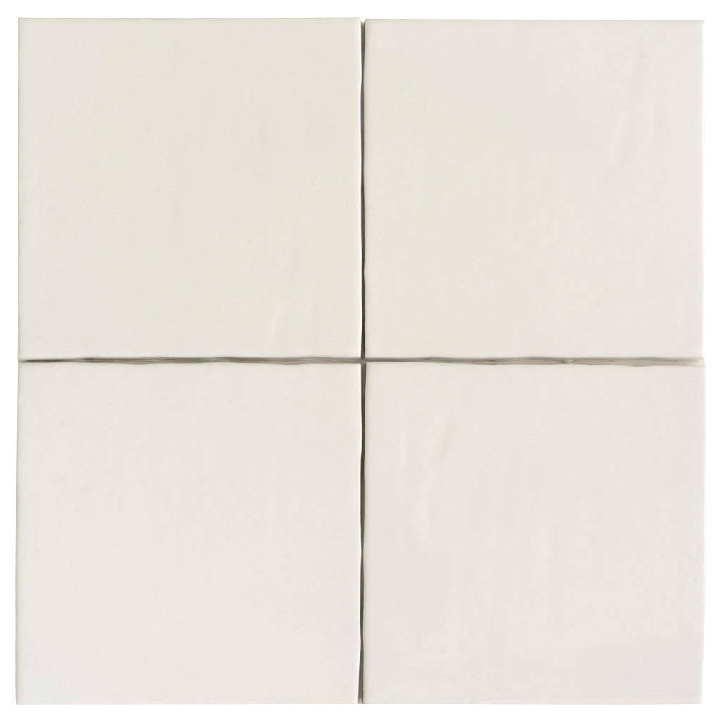 Terralis 5.9 in. x 5.9 in. Glossy Pearl White Porcelain Square Wall and Floor Tile (4.65 sq ft/case) - 19 Pack