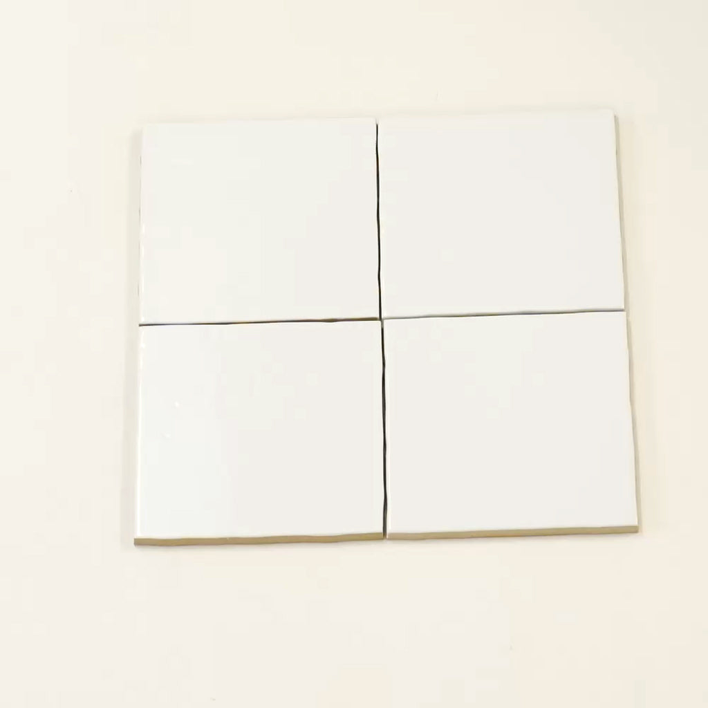 Terralis 5.9 in. x 5.9 in. Glossy Pearl White Porcelain Square Wall and Floor Tile (4.65 sq ft/case) - 19 Pack