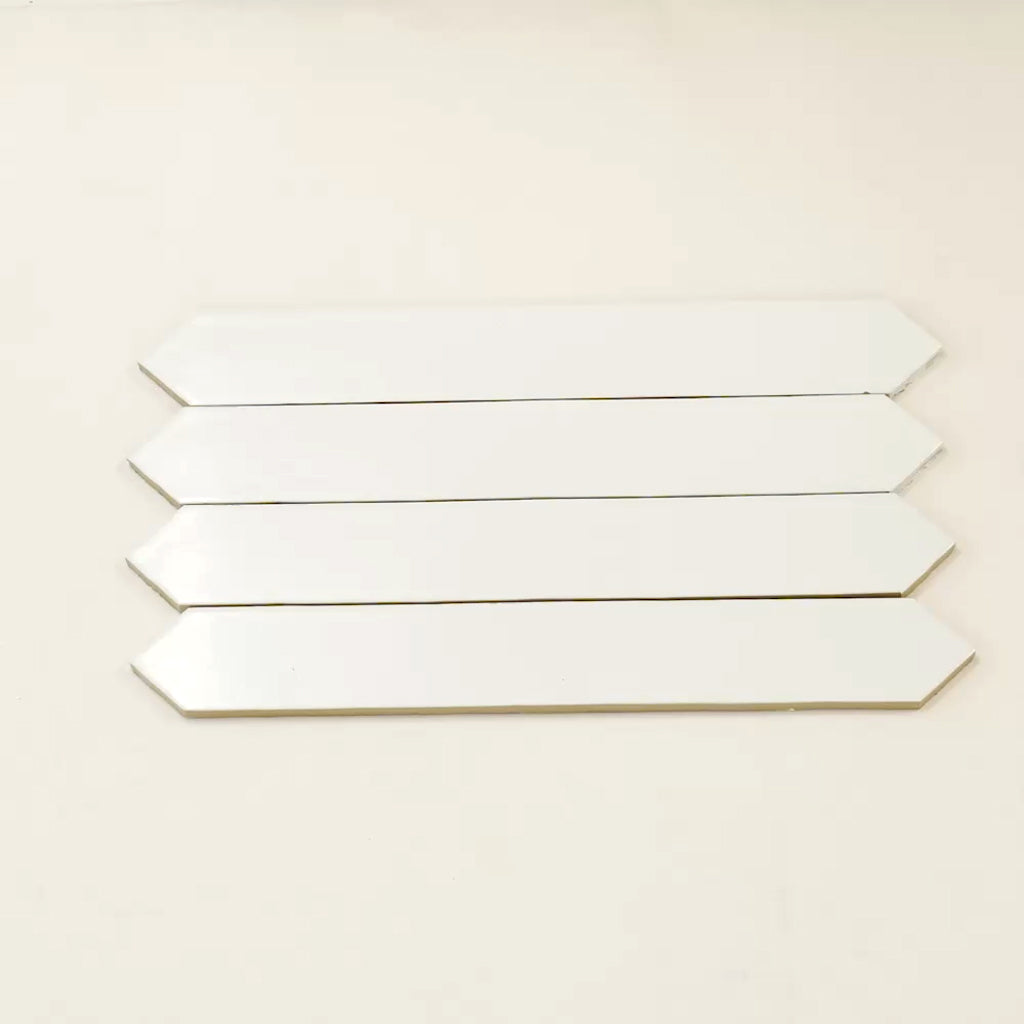 Terralis 3 in. x 19 in. Glossy Pearl White Porcelain Picket Wall and Floor Tile (7.65 sq ft/case) - 20 Pack