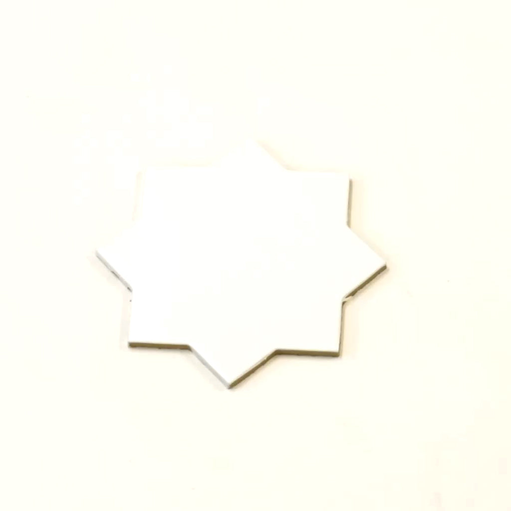 Terralis 7 in. x 7 in. Glossy Pearl White Porcelain Star Wall and Floor Tile (6.46 sq ft/case) - 16 Pack