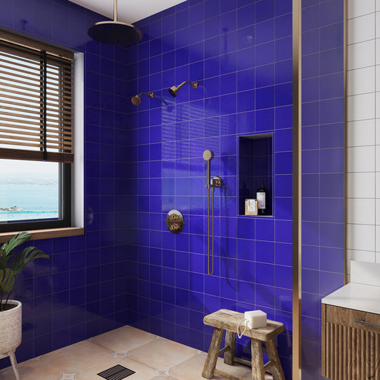 Royal Blue 0.6x12 Glossy Porcelain Bullnose Tile Trim (10 pack, 0.5 sq ft/case)