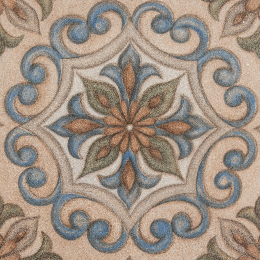Terracotta Blue Olive Green 7x7 Matte Star Porcelain Tile (16 pack