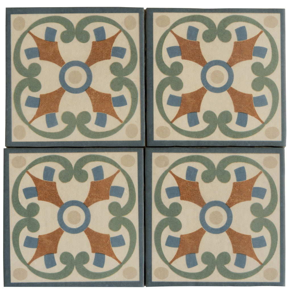 Terralis 5.9 in. x 5.9 in. Matte Deep Blue, Forest Green Terracotta Porcelain Square Wall and Floor Tile (4.65 sq ft/case) - 19 Pack