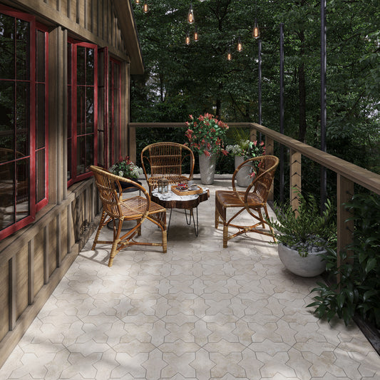 Beige 7x2.5 Matte Star Porcelain Tile (36 pack, 5.33 sq ft/case)
