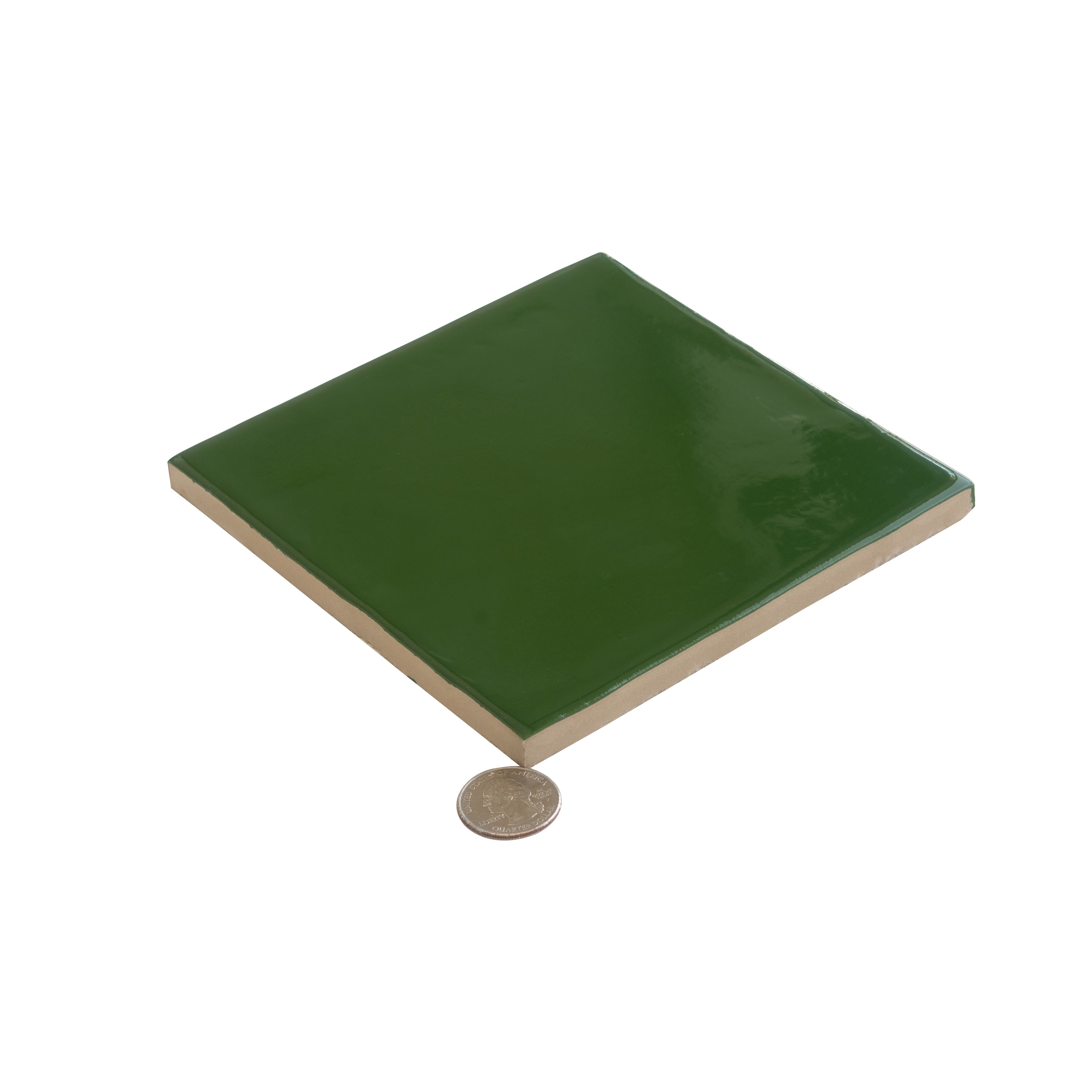 ポポラス　/ 546 Deep Forest Green 6x6 Glossy Square Porcelain Tile (19 pack, 4.65