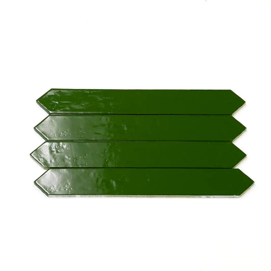 Deep Forest Green 3x19 Glossy Picket Porcelain Tile (20 pack, 7.65 sq ft/case) - Sample