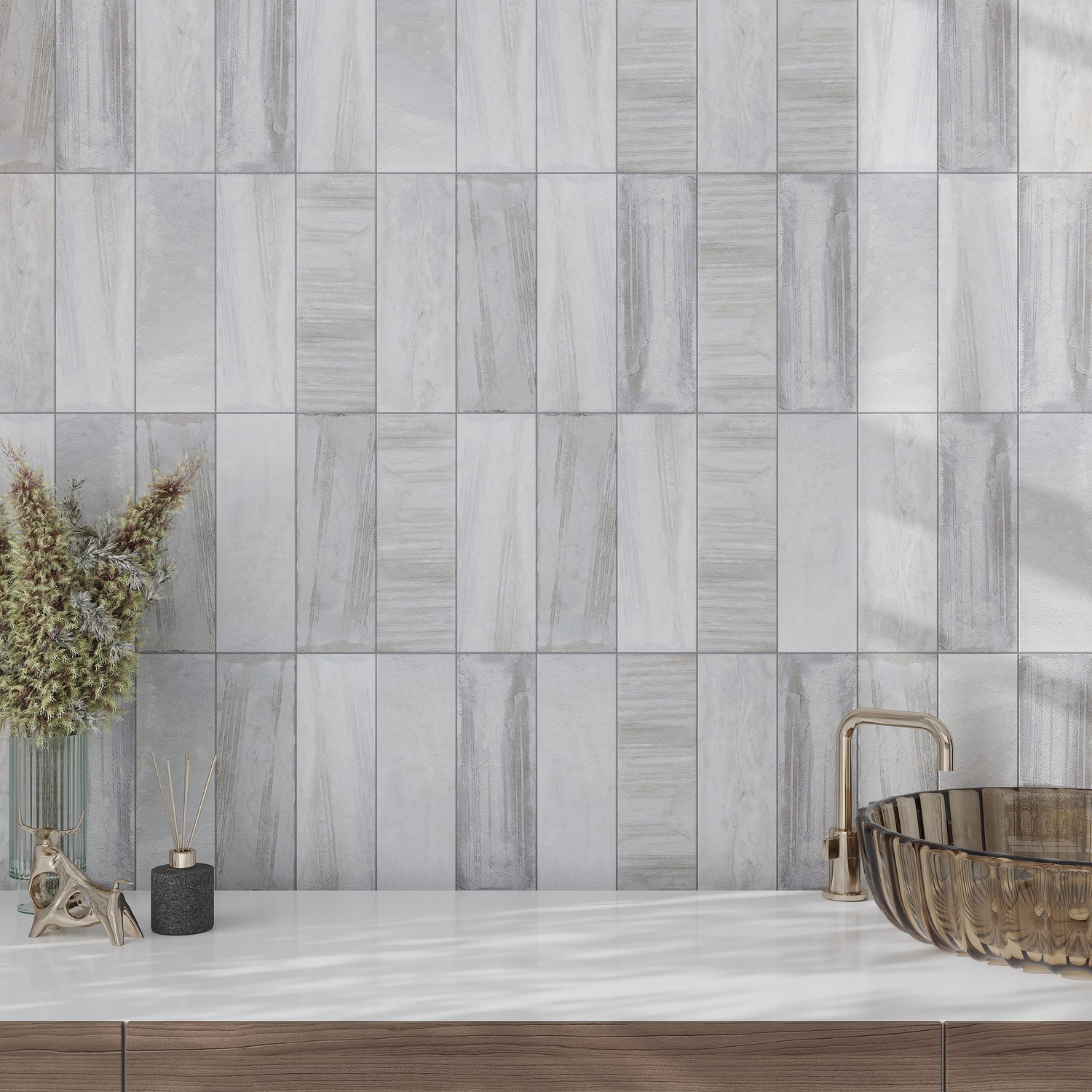 Gray 4x13 Matte Brick Porcelain Tile (31 pack, 12.034 sq ft/case)