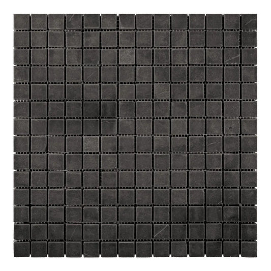 Noir Luxe 12 in. x 12 in. Honed Charcoal Black Marble Mosaic Square Wall and Floor Tile (5 sq ft/case) - 5 Pack