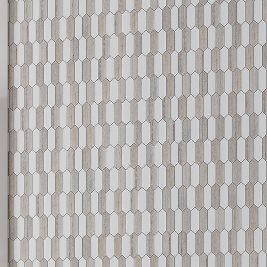 warm beige thassoss white 12x12 polished picket crystal sand mosaic tile with geometric pattern