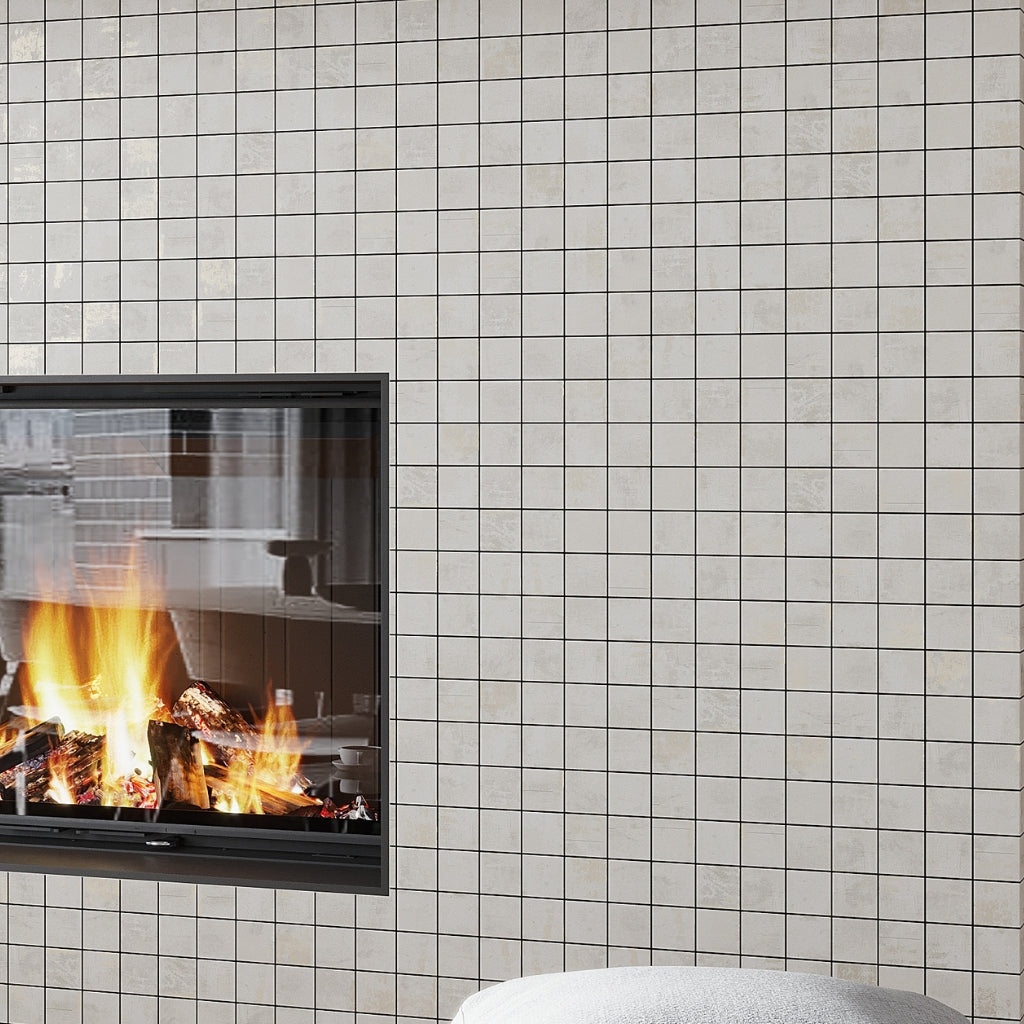 white dove natural uniform 12x12 square porcelain mosaic tile wall with matte finish
