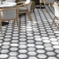 White Black 9x10 Matte Hexagon Porcelain Tile (18 pack, 8.07 sq ft/case)