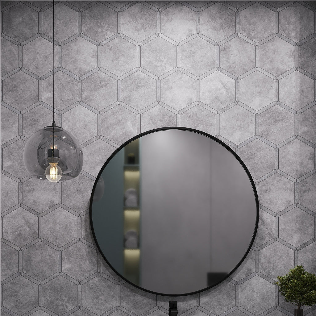 Coin Gray 9x10 Matte Hexagon Porcelain Tile (18 pack, 8.07 sq ft/case)