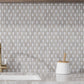 polished crystal sand and thassoss white geometric marble mosaic tile octagon pattern