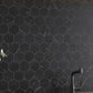 Black with White Vein 10x12 Polished Hexagon Glass Recycled Glass Mosaic Tile (10 pack, 8.29 sq ft/case)