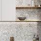 White Gray 12x12 Polished Hexagon Calacatta Gold Marble Mosaic Tile (5 pack, 4.83 sq ft/case)