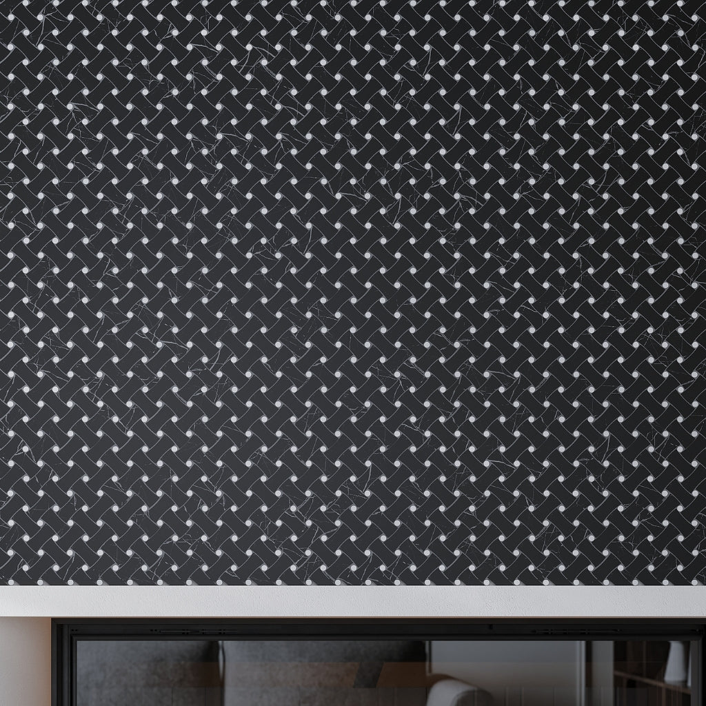 Eastern Black White 11x11 honed basketweave marble mosaic tile with matte finish