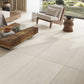 beige 24x48 matte porcelain large tile with textured finish in modern interior setting