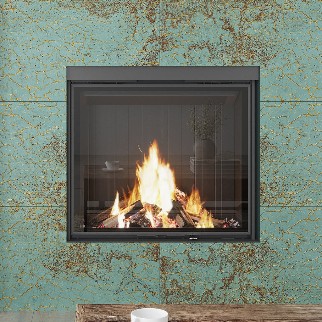 Viridian Green Gold Vein 18x48 Textured Ceramic Large Format Tile (3 pack, 17.23 sq ft/case)