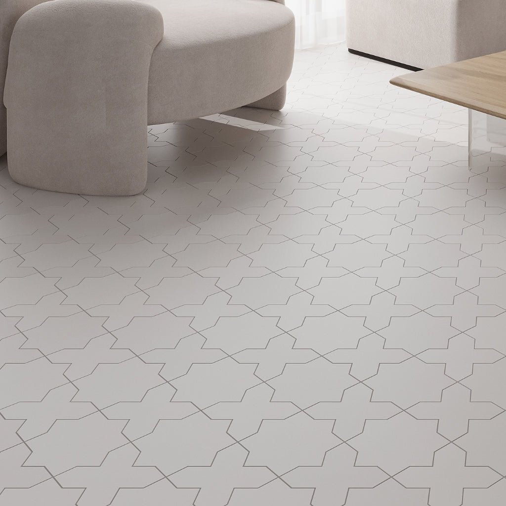Light Gray 7x7 Matte Star Porcelain Tile (34 pack, 5.31 sq ft/case)