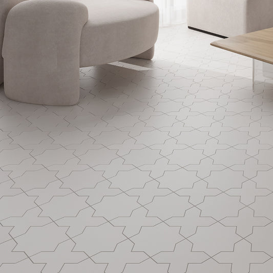 Light Gray 7x7 Matte Star Porcelain Tile (34 pack, 5.31 sq ft/case)