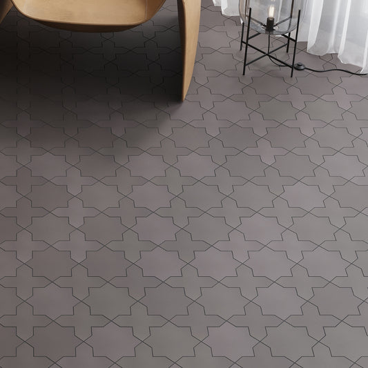 Graphite Black 7x7 Matte Star Porcelain Tile (34 pack, 5.31 sq ft/case)