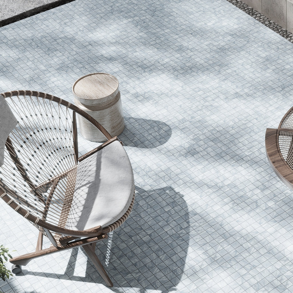 Smoke Blue 12x12 Matte Gres Porcelain Square Mosaic Tile (5.82 sq ft/case, 6-Pack)