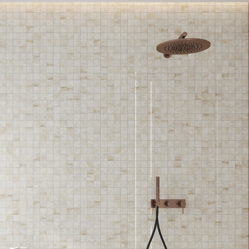Light Cream Beige 12x12 Lappato Square Porcelain Mosaic Tile (5 pack, 4.84 sq ft/case)