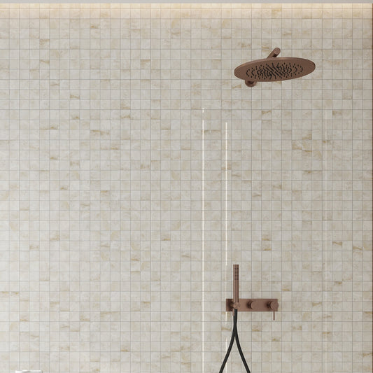 Light Cream Beige 12x12 Lappato Square Porcelain Mosaic Tile (5 pack, 4.84 sq ft/case)