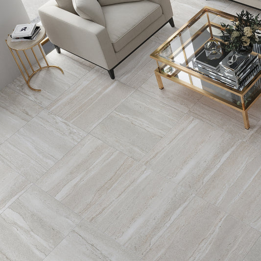 Warm Beige 24x24 Matte Stone-look Porcelain Large Tile (3 pack, 11.63 sq ft/case)