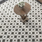 black and white 9x9 matte-layer star square porcelain tile with geometric pattern