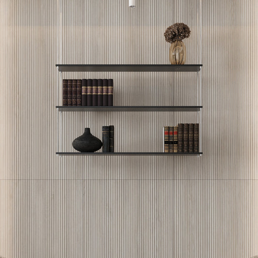 almond wood matte fluted porcelain large tile with ribbed texture and white hue, 24x48 inches