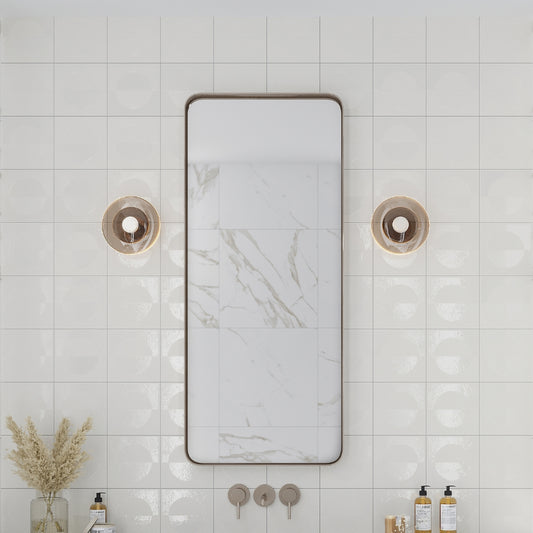 Crisp White 8x8 Matte, Glossy Square Motif Porcelain Tile (29 pack, 12.49 sq ft/case)