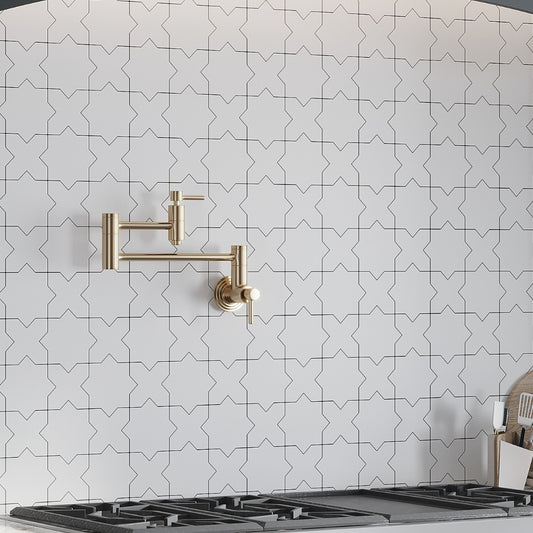 White 5x5 Matte Star Ceramic Tile (27 pack, 5.37 sq ft/case)