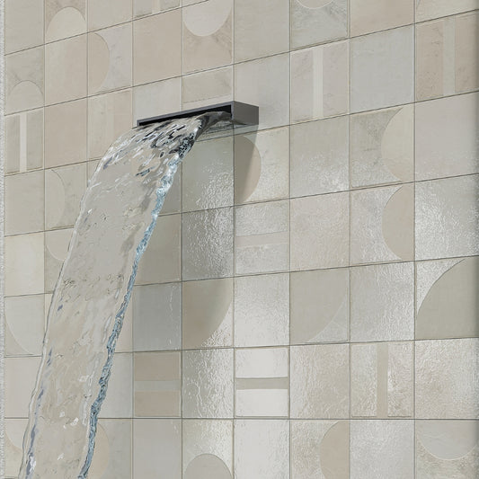 Warm Ivory 8x8 Matte, Glossy Square Motif Porcelain Tile (29 pack, 12.49 sq ft/case)