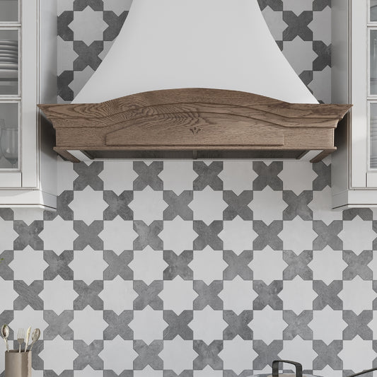 Light Grey 5x5 Matte Cross Ceramic Tile (27 pack, 5.37 sq ft/case)