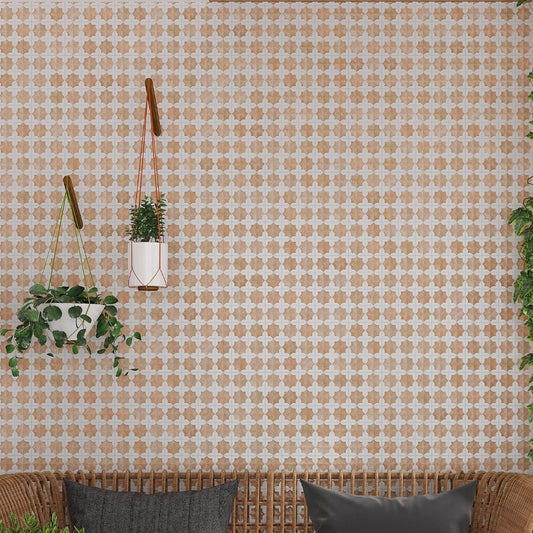 Nude Beige White 12x22 Matte Glossy Rectangle with Star Details Porcelain Large Format Tile (7 pack, 13.03 sq ft/case)