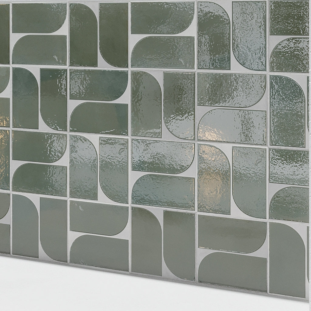 Sage Green Gray 8x8 Matte, Glossy Square Motif Porcelain Tile (29 pack, 12.49 sq ft/case)