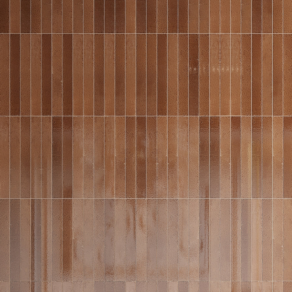 Terra Mocha 2x16 Glossy Zellige Subway Ceramic Tile (50 pack, 10.76 sq ft/case)