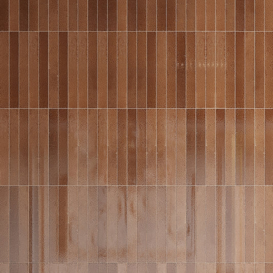 Terra Mocha 2x16 Glossy Zellige Subway Ceramic Tile (50 pack, 10.76 sq ft/case)